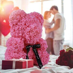 Hot Pink Rose Gift Teddy Bear